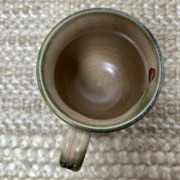 VINTAGE CLOUDS FOLSOM STUDIO Pottery Mug Floral Signed Hand Thrown Earth Tones - Picture 3 of 9